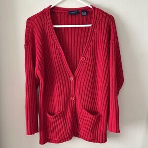 The Limited Cotton and Linen Knit Button-Up Sweater